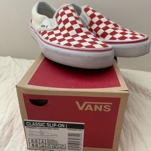 Red/White Checkered Slip-on Vans